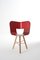 Roter Holz Tria Stuhl mit 3 Beinen von Colé Italia 2