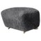 Anthracite Natural Oak Sheepskin the Tired Man Footstool from By Lassen 1