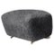 Anthracite Natural Oak Sheepskin the Tired Man Footstool from By Lassen, Image 1
