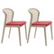 Chaise Vienna en Bois de Hêtre Rouge par Colé Italia, Set de 2 1