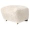 Off White Smoked Oak Sheepskin the Tired Man Footstool from By Lassen 1