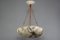 White and Black Alabaster Pendant Light Fixture, Italy, 1920s 5