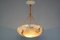 White and Black Alabaster Pendant Light Fixture, Italy, 1920s 2