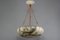 White and Black Alabaster Pendant Light Fixture, Italy, 1920s 7