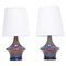 Mid-Century Modern Danish Model 1044 Table Lamps in Blue from Soholm, Set of 2 1