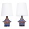 Mid-Century Modern Danish Model 1044 Table Lamps in Blue from Soholm, Set of 2, Image 1