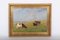 Gunnar Bundgaard, Motif of Cows on the Grass, Denmark, Oil on Canvas, Framed 1