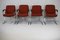 Space Age Armchairs with Chrome Steel Base and Burnt Orange Coating, 1970, Set of 4 10