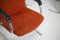 Space Age Armchairs with Chrome Steel Base and Burnt Orange Coating, 1970, Set of 4 1