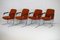 Space Age Armchairs with Chrome Steel Base and Burnt Orange Coating, 1970, Set of 4 18