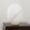 Lámpara de mesa vintage grande en forma de huevo de cristal de Murano blanco con filigrana en espiral ámbar, Imagen 4