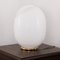 Lámpara de mesa vintage grande en forma de huevo de cristal de Murano blanco con filigrana en espiral ámbar, Imagen 3