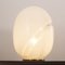 Lámpara de mesa vintage grande en forma de huevo de cristal de Murano blanco con filigrana en espiral ámbar, Imagen 6