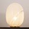 Large Vintage Egg-Shaped Table Lamp in White Murano Glass With Amber Spiral Filigree 6