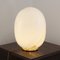 Large Vintage Egg-Shaped Table Lamp in White Murano Glass With Amber Spiral Filigree 5