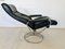 Vintage Norwegian Ekornes Stressless Lounge Chair & Footstool in Black Leather, Set of 2 4