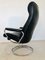 Vintage Norwegian Ekornes Stressless Lounge Chair & Footstool in Black Leather, Set of 2 5