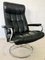 Vintage Norwegian Ekornes Stressless Lounge Chair & Footstool in Black Leather, Set of 2, Image 7