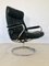 Vintage Norwegian Ekornes Stressless Lounge Chair & Footstool in Black Leather, Set of 2 8