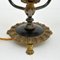 Lampada da tavolo antica in ottone e metallo, Francia, Immagine 6