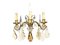 Italian Gold Leaf Metal and Faceted Crystal Sconces with Stars and Obelisks Decor, 1930s, Set of 2 3