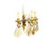 Italian Gold Leaf Metal and Faceted Crystal Sconces with Stars and Obelisks Decor, 1930s, Set of 2 2