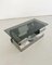 Vintage Italian Space Age Era Coffee Table in Chromed Metal and Glass 2