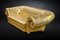 Sofá Versailles italiano de piel sintética dorada de VGnewtrend, Imagen 3