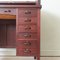 Industrial Portuguese Oak Wood Tambour Door Desk, 1940s, Image 13