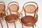 Antique Bentwood & Leather Dining Chairs by Thonet, Set of 4, Image 7
