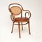 Antique Bentwood & Leather Dining Chairs by Thonet, Set of 4 4