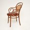 Antique Bentwood & Leather Dining Chairs by Thonet, Set of 4, Image 6