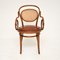 Antique Bentwood & Leather Dining Chairs by Thonet, Set of 4, Image 5