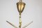 Lámpara de latón y vidrio, años 50, Imagen 3