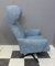 Blue Highback Swivel Chair, 1960s 3