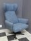 Blue Highback Swivel Chair, 1960s 9