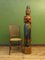 Grande Statue de Dame Orientale en Bois Peint 2