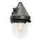 Vintage Industrial Clear Glass & Grey Pendant Light, Image 2