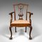 Antique Victorian Chippendale Revival Armchair, Set of 4 1