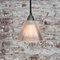 Vintage Industrial Clear Glass Pendant Light from Holophane, Image 5