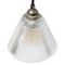 Vintage Industrial Clear Glass Pendant Light from Holophane, Image 7