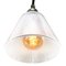 Vintage Industrial Clear Glass Pendant Light from Holophane 4