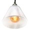 Vintage Industrial Clear Glass Pendant Light from Holophane, Image 4