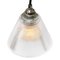 Lampe à Suspension Industrielle Vintage en Verre Transparent de Holophane 3