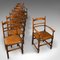 Antique English Oak Dining Chairs, 1910s, Set of 8 6