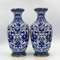 Hand Painted Antique Vases by Cloisonne, 1890s, Set of 2 3