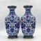 Vases Antiques Peints à la Main par Cloisonné, 1890s, Set de 2 3
