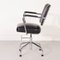 Black Office Chair with New Leatherette Upholstery by Fana, 1950s 6
