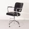 Black Office Chair with New Leatherette Upholstery by Fana, 1950s 2