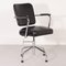 Black Office Chair with New Leatherette Upholstery by Fana, 1950s 4